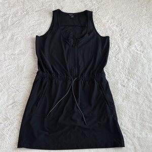 Athleta Expedition Skirt Sleeveless Dress Zip Romper Built in Shorts Black NWOT